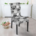 Doodle Sheep Pattern Print Dining Chair Slipcover