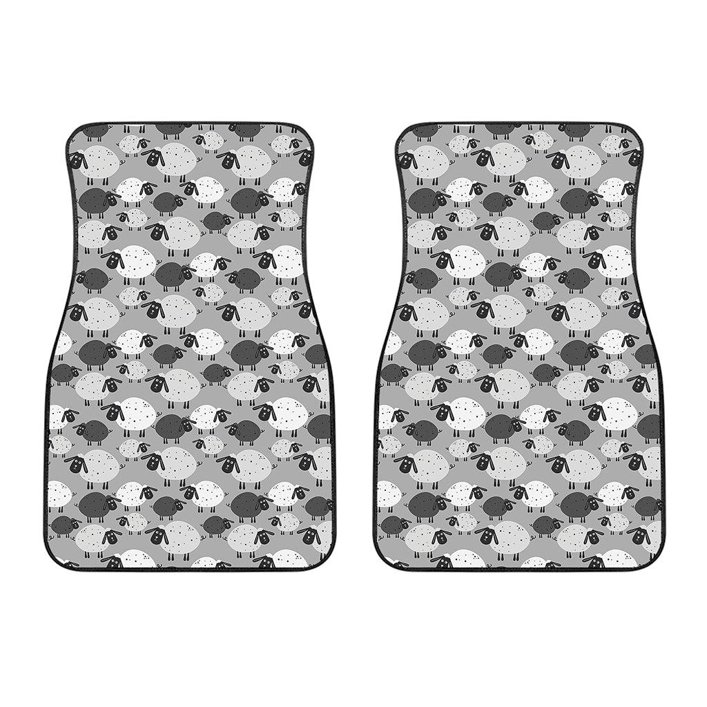 Doodle Sheep Pattern Print Front Car Floor Mats