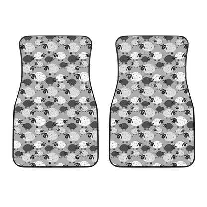 Doodle Sheep Pattern Print Front Car Floor Mats