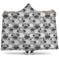 Doodle Sheep Pattern Print Hooded Blanket