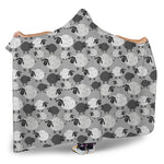 Doodle Sheep Pattern Print Hooded Blanket