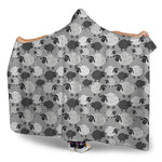 Doodle Sheep Pattern Print Hooded Blanket