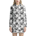 Doodle Sheep Pattern Print Pullover Hoodie Dress