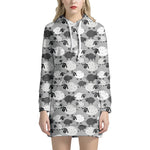 Doodle Sheep Pattern Print Hoodie Dress