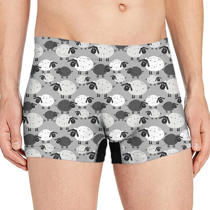 Doodle Sheep Pattern Print Men's Boxer Briefs