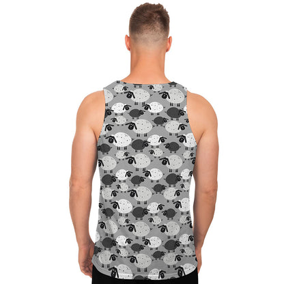 Doodle Sheep Pattern Print Men's Tank Top
