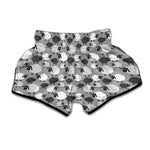Doodle Sheep Pattern Print Muay Thai Boxing Shorts