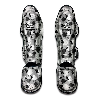 Doodle Sheep Pattern Print Muay Thai Shin Guard