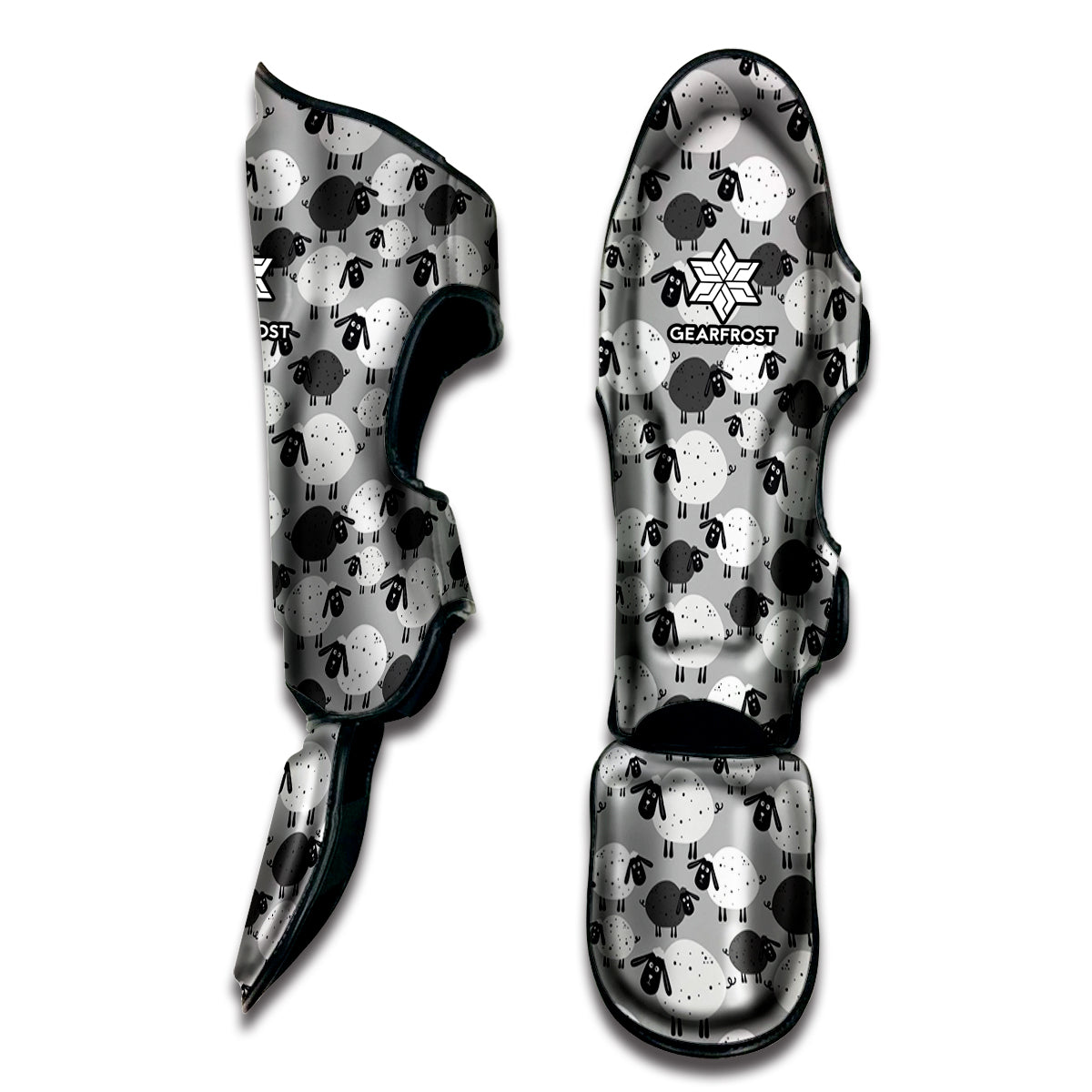 Doodle Sheep Pattern Print Muay Thai Shin Guard