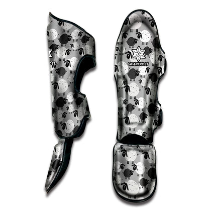 Doodle Sheep Pattern Print Muay Thai Shin Guard