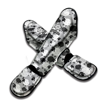 Doodle Sheep Pattern Print Muay Thai Shin Guard