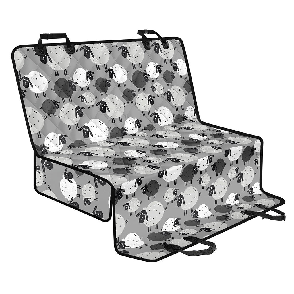 Doodle Sheep Pattern Print Pet Car Back Seat Cover