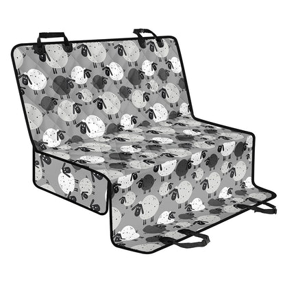 Doodle Sheep Pattern Print Pet Car Back Seat Cover