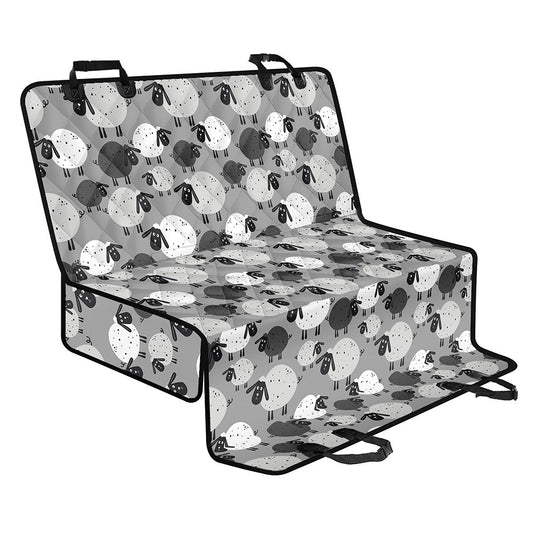 Doodle Sheep Pattern Print Pet Car Back Seat Cover