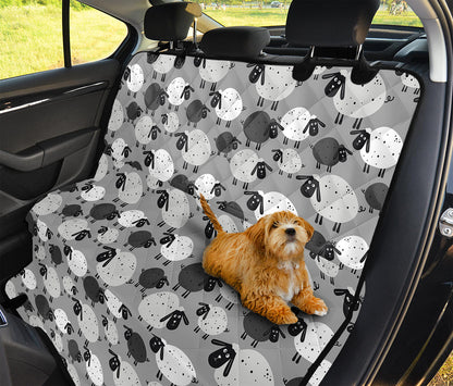 Doodle Sheep Pattern Print Pet Car Back Seat Cover