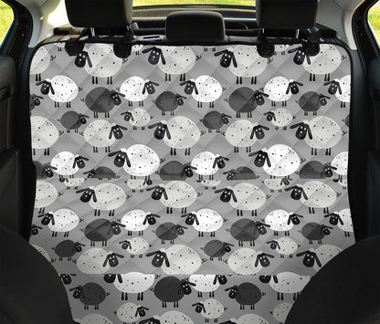 Doodle Sheep Pattern Print Pet Car Back Seat Cover