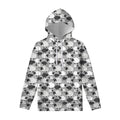 Doodle Sheep Pattern Print Pullover Hoodie