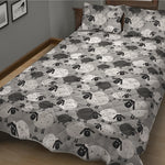Doodle Sheep Pattern Print Quilt Bed Set