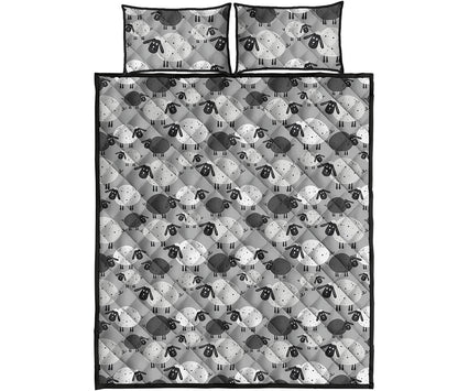 Doodle Sheep Pattern Print Quilt Bed Set