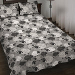 Doodle Sheep Pattern Print Quilt Bed Set