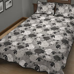 Doodle Sheep Pattern Print Quilt Bed Set