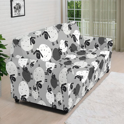 Doodle Sheep Pattern Print Sofa Cover