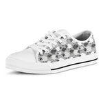 Doodle Sheep Pattern Print White Low Top Shoes