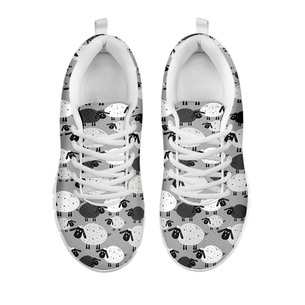 Doodle Sheep Pattern Print White Sneakers