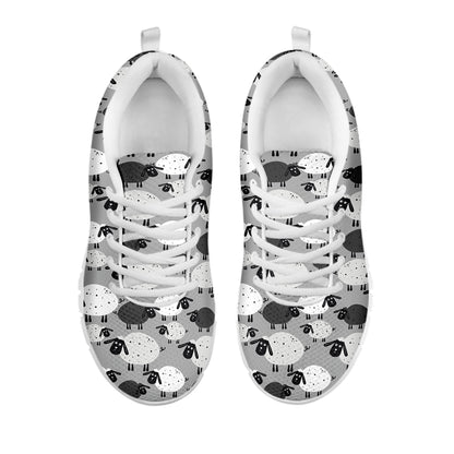 Doodle Sheep Pattern Print White Sneakers