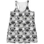 Doodle Sheep Pattern Print Women's Racerback Tank Top