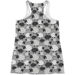 Doodle Sheep Pattern Print Women's Racerback Tank Top