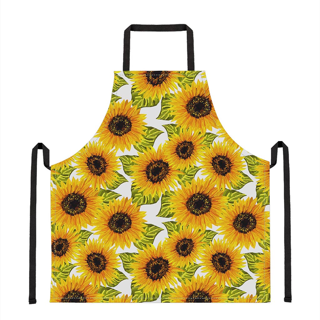 Doodle Sunflower Pattern Print Apron