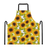 Doodle Sunflower Pattern Print Apron