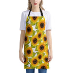 Doodle Sunflower Pattern Print Apron