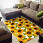 Doodle Sunflower Pattern Print Area Rug GearFrost