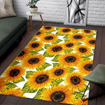 Doodle Sunflower Pattern Print Area Rug GearFrost