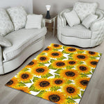 Doodle Sunflower Pattern Print Area Rug GearFrost