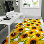 Doodle Sunflower Pattern Print Area Rug GearFrost
