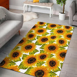 Doodle Sunflower Pattern Print Area Rug GearFrost