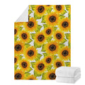 Doodle Sunflower Pattern Print Blanket