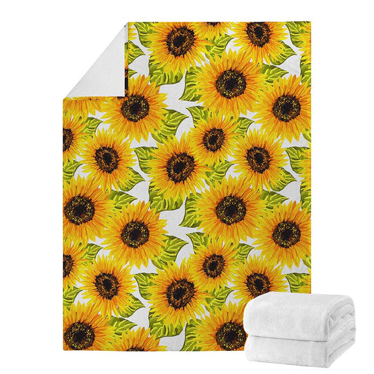 Doodle Sunflower Pattern Print Blanket