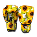 Doodle Sunflower Pattern Print Boxing Gloves