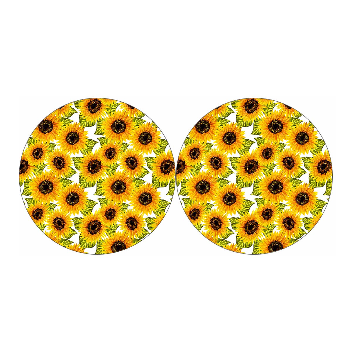 Doodle Sunflower Pattern Print Car Coasters