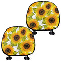 Doodle Sunflower Pattern Print Car Headrest Covers