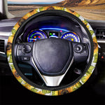 Doodle Sunflower Pattern Print Car Steering Wheel Cover