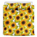 Doodle Sunflower Pattern Print Duvet Cover Bedding Set