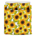 Doodle Sunflower Pattern Print Duvet Cover Bedding Set