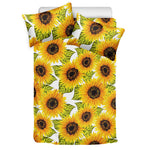 Doodle Sunflower Pattern Print Duvet Cover Bedding Set