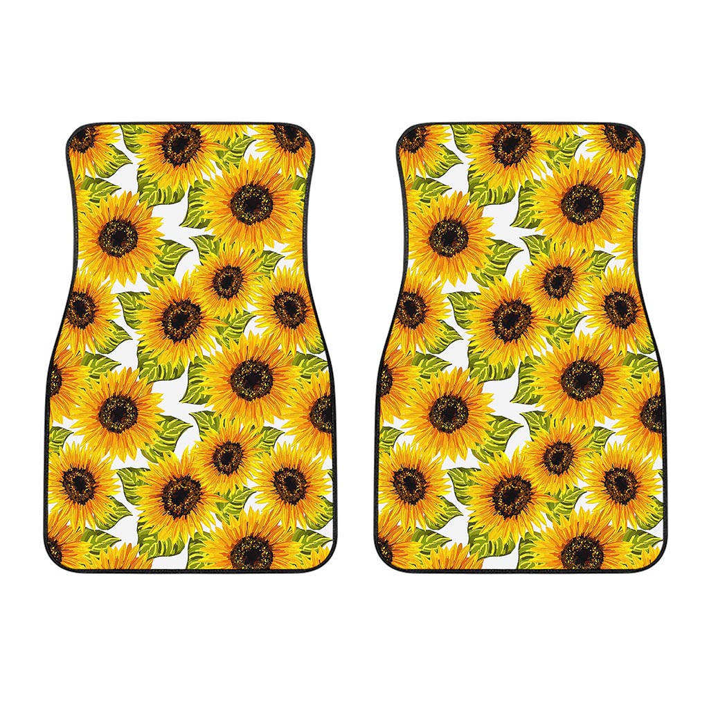 Doodle Sunflower Pattern Print Front Car Floor Mats