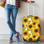 Doodle Sunflower Pattern Print Luggage Cover GearFrost